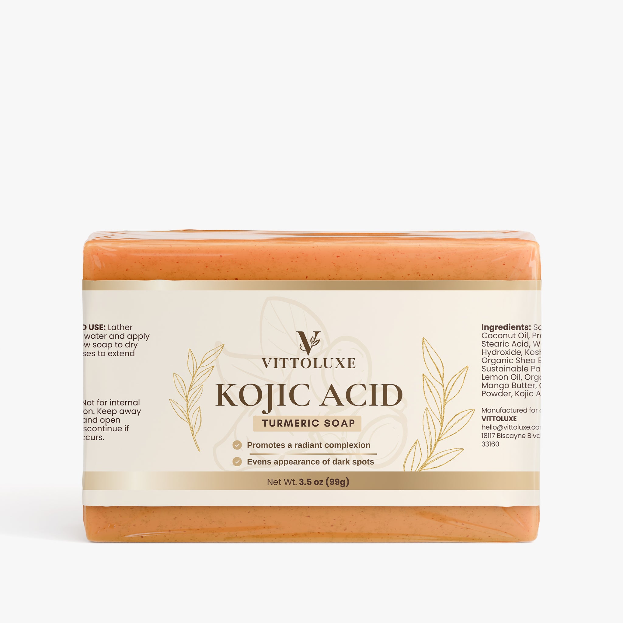 VITTOLUXE Kojic Acid & Turmeric Soap