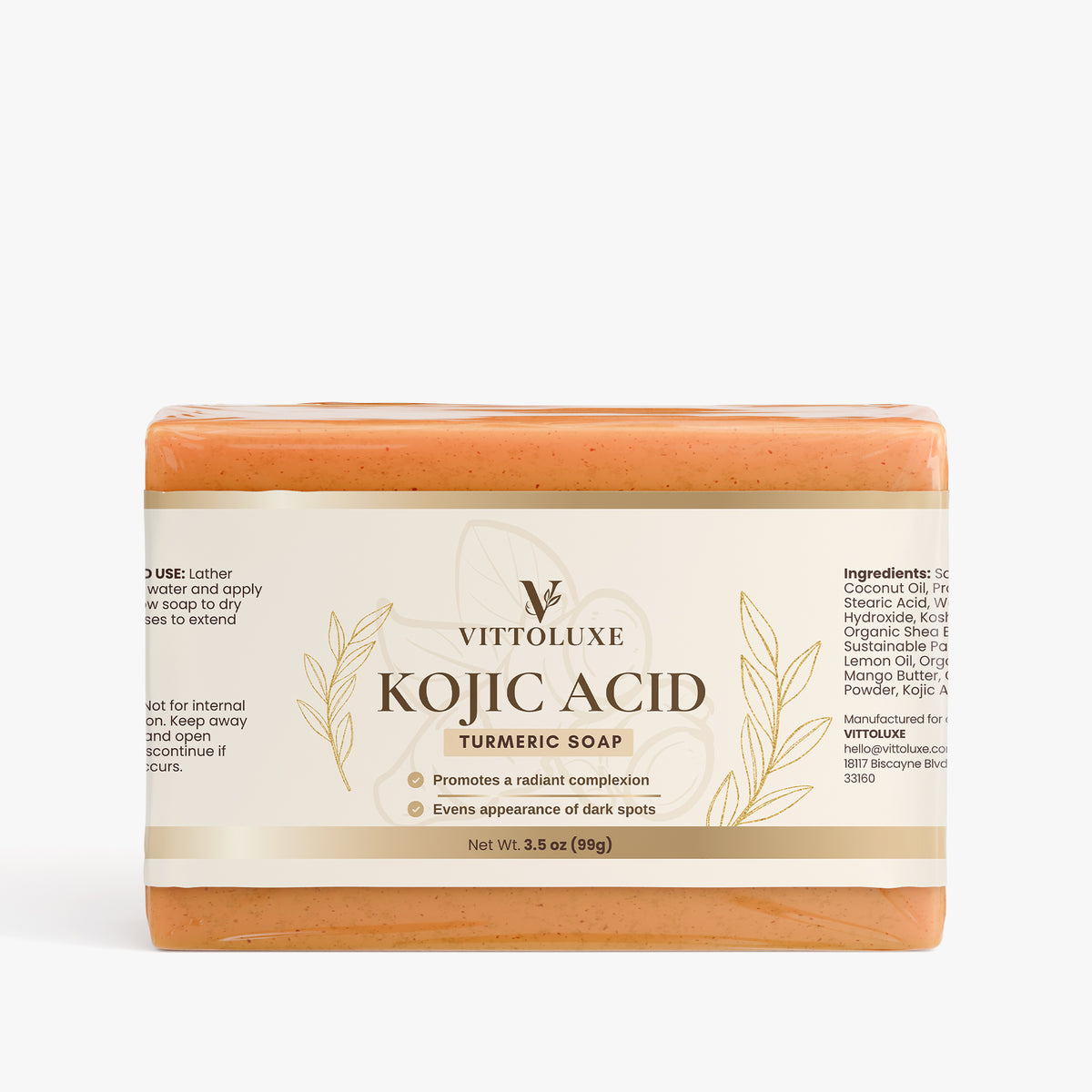 VITTOLUXE Kojic Acid & Turmeric Soap